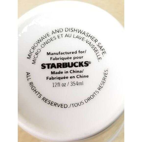 Starbucks Holiday Coffee Mug 12oz Teacup Christmas 2013 White Red 4 3/4" - Picture 12 of 13